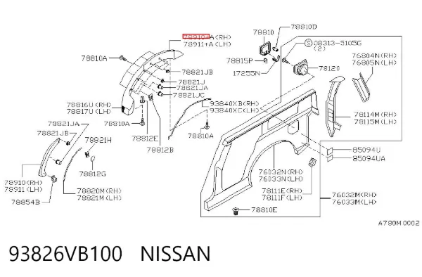  93826VB100 Nissan/Infiniti