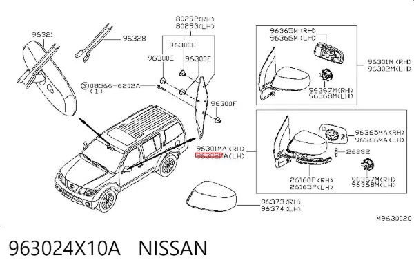 Ліве бокове дзеркало Nissan Pathfinder R51M
