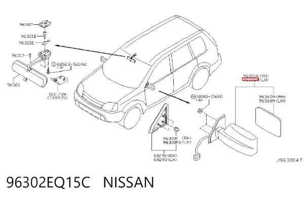 Ліве бокове дзеркало 96302EQ15C Nissan/Infiniti