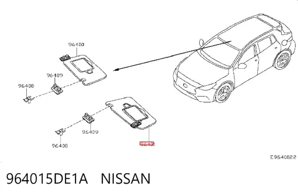 Сонцезахисний козирок 964015DE1A Nissan/Infiniti