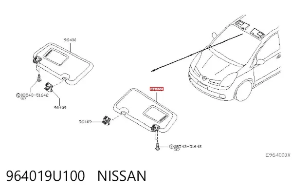 Сонцезахисний козирок Nissan Note E11