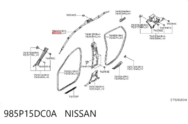 Подушка безпеки, збоку, ліва, AIRBAG 985P15DC0A Nissan/Infiniti