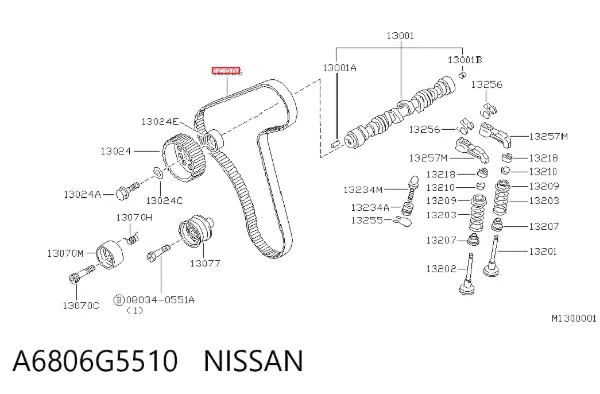 Ремінь ГРМ A6806G5510 Nissan/Infiniti