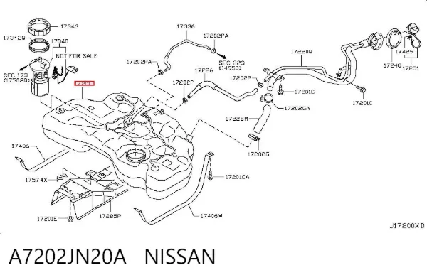 Паливний бак Nissan Teana J32