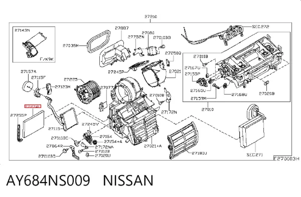 Фільтр салону AY684NS009 Nissan/Infiniti