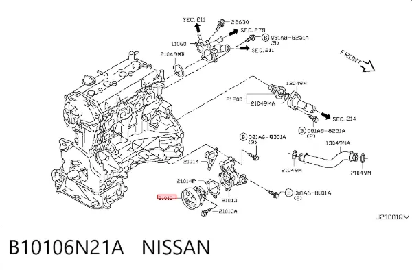 Помпа B10106N21A Nissan/Infiniti