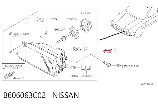 Фара ліва B606063C02 Nissan/Infiniti