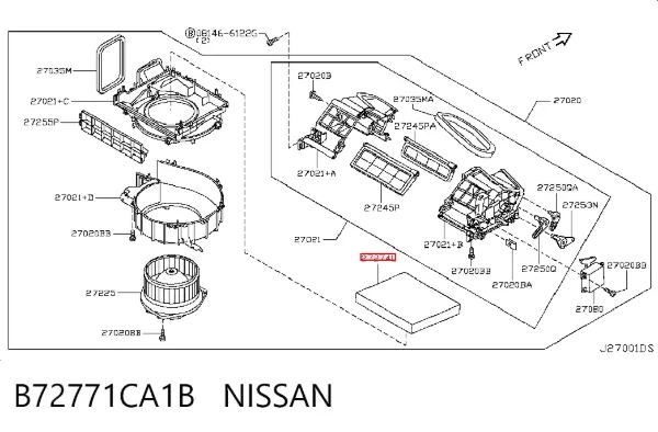 Фільтр салону B72771CA1B Nissan/Infiniti