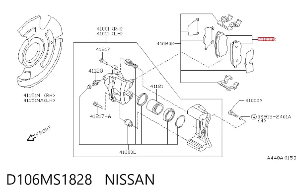 Передні тормозні колодки D106MS1828 Nissan/Infiniti