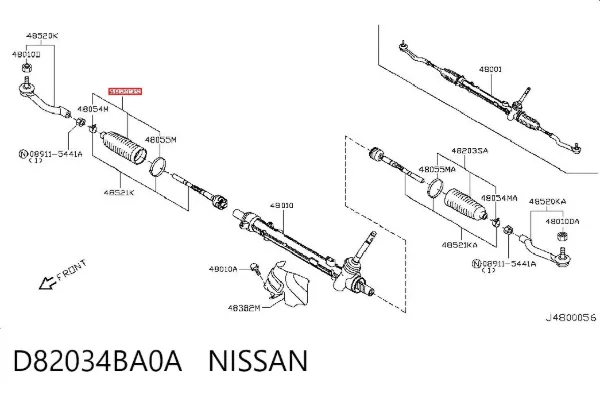 Пильник рульової рейки D82034BA0A Nissan/Infiniti
