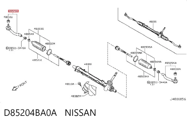 Рульовий наконечник D85204BA0A Nissan/Infiniti