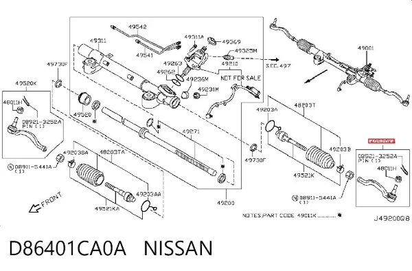 Рульовий наконечник D86401CA0A Nissan/Infiniti
