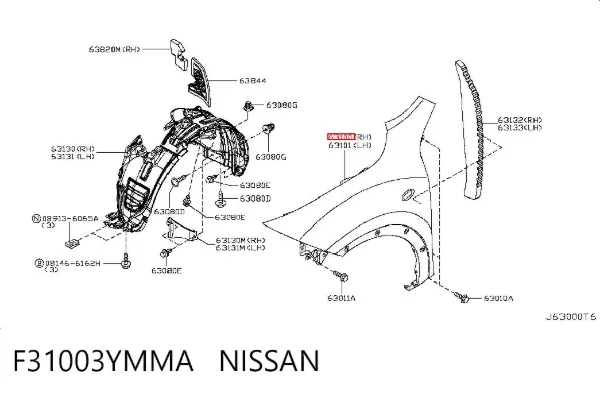 Крила F31003YMMA Nissan/Infiniti