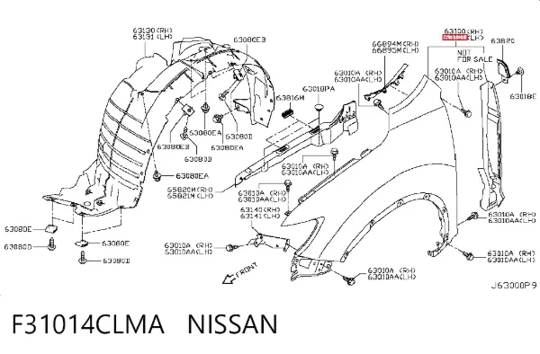 Крило переднє ліве F31014CLMA Nissan/Infiniti