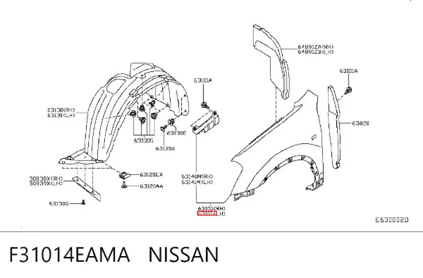 Крило переднє ліве F31014EAMA Nissan/Infiniti