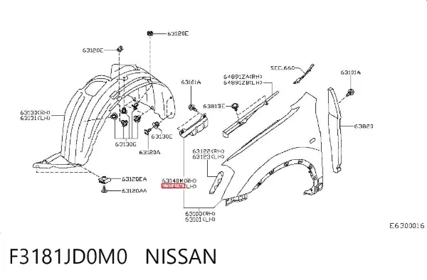 Кронштейн бампера переднього, зовнішній лівий F3181JD0M0 Nissan/Infiniti