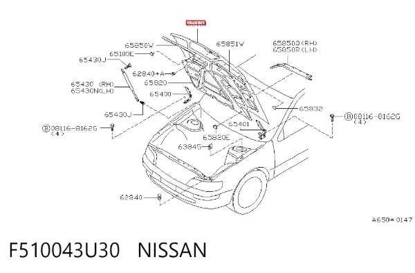 Капот F510043U30 Nissan/Infiniti