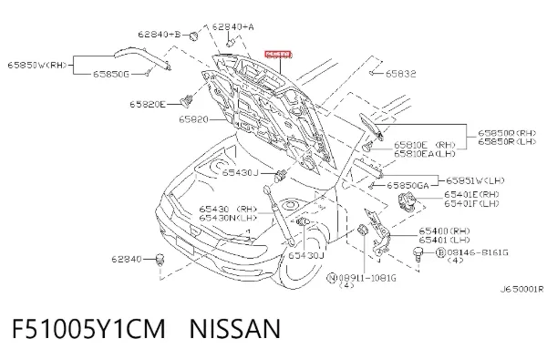 Капот F51005Y1CM Nissan/Infiniti