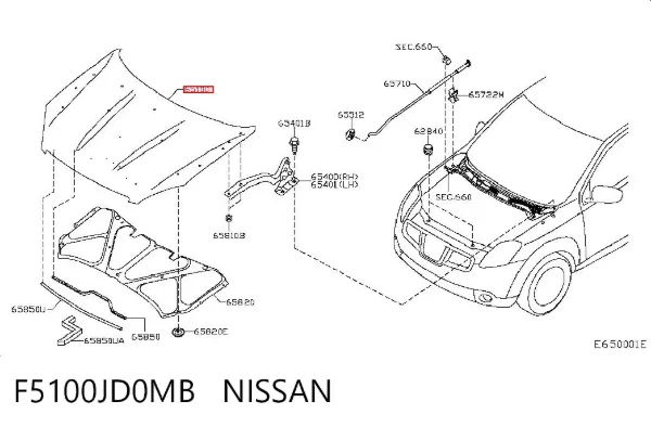 Капот F5100JD0MB Nissan/Infiniti