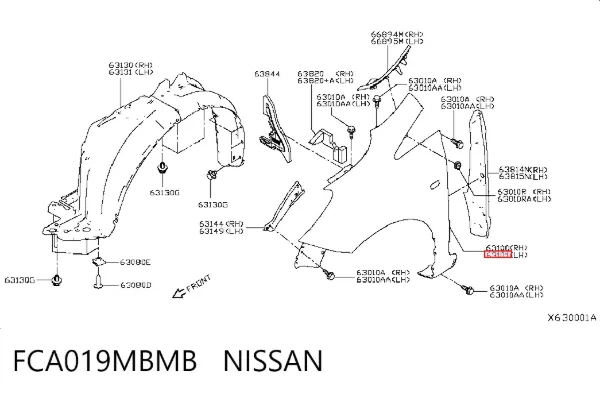 Крило переднє ліве FCA019MBMB Nissan/Infiniti
