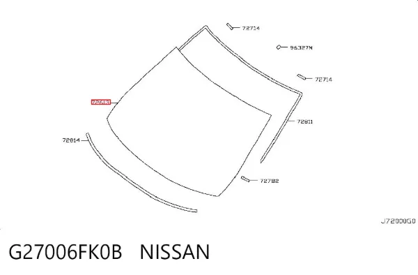 Лобове скло G27006FK0B Nissan/Infiniti