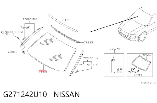 Лобове скло G271242U10 Nissan/Infiniti