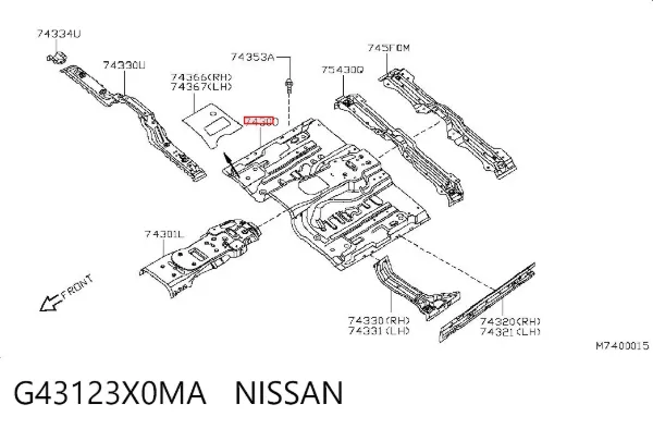 Днище кузова G43123X0MA Nissan/Infiniti
