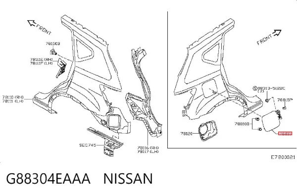 Лючок бензобака Nissan Qashqai II