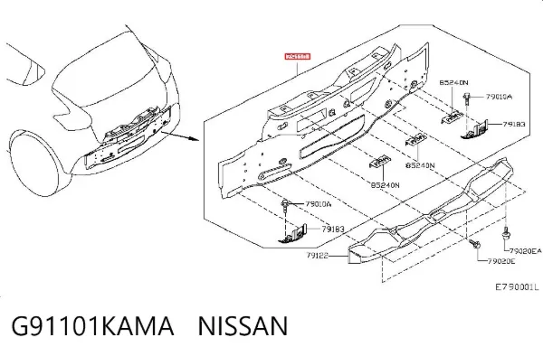 Панель задня, багажного відсіку G91101KAMA Nissan/Infiniti