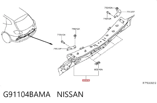 Панель задня, багажного відсіку G91104BAMA Nissan/Infiniti