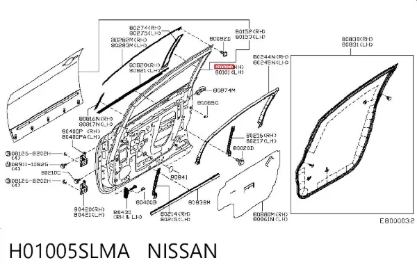 Двері праві передні H01005SLMA Nissan/Infiniti