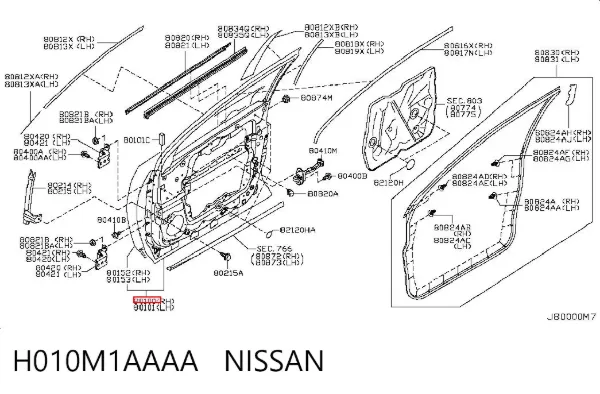 Двері праві передні Nissan Murano Z51
