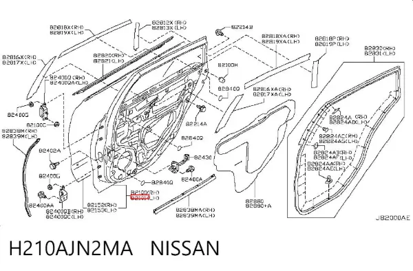 Двері задні, ліві Nissan Teana J32