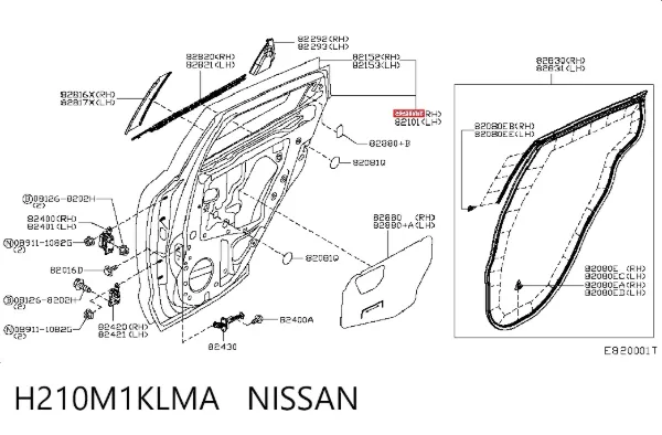 Двері задні, праві H210M1KLMA Nissan/Infiniti