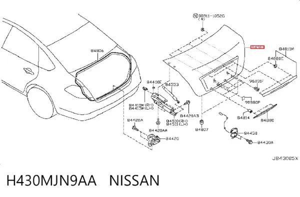 Кришка багажника Nissan Teana J32