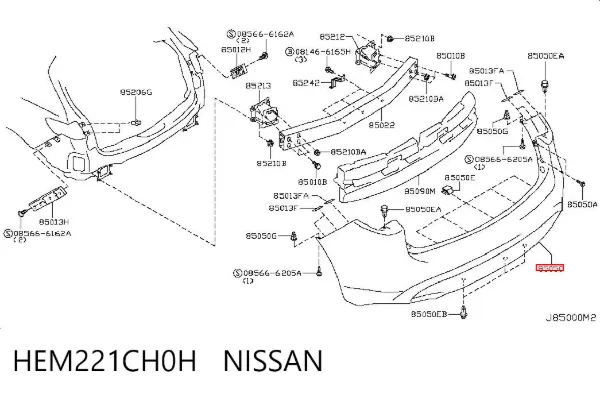 Задній бампер HEM221CH0H Nissan/Infiniti