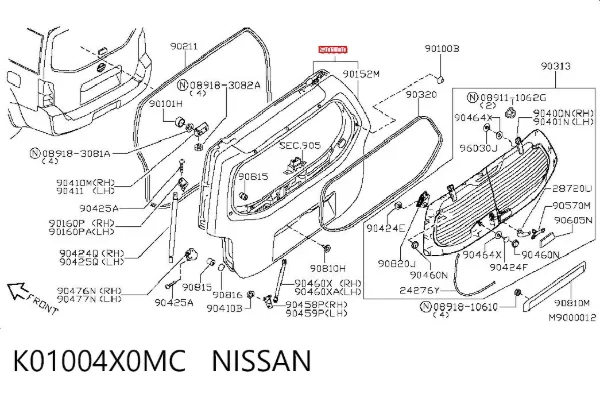 Ляда K01004X0MC Nissan/Infiniti