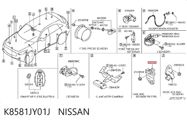 Датчик удару K8581JY01J Nissan/Infiniti