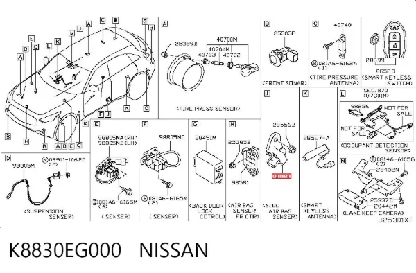 Датчик удару K8830EG000 Nissan/Infiniti