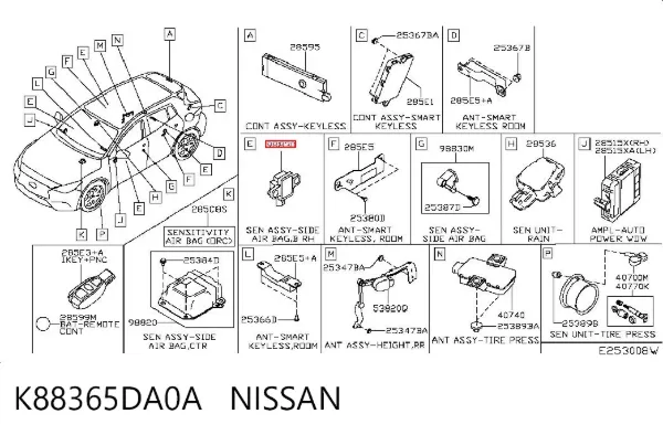  K88365DA0A Nissan/Infiniti