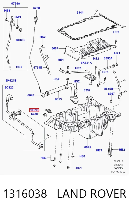 Датчик температури масла двигуна 1316038 Land Rover