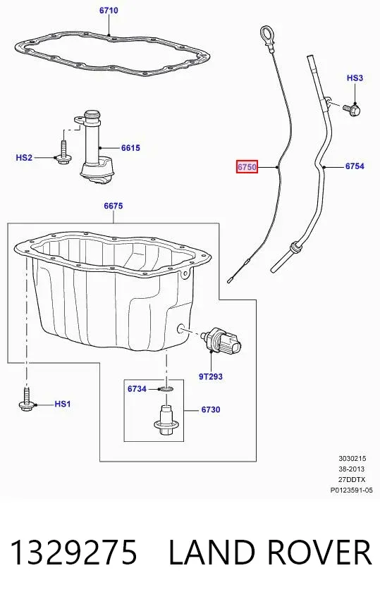 Масляний щуп 1329275 Land Rover