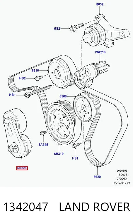 Натягувач приводного ременя 1342047 Land Rover