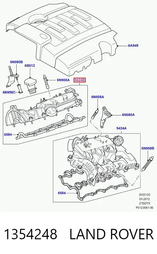 Колектор впускний, правий 1354248 Land Rover