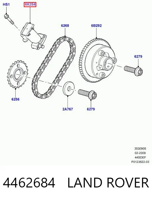 Натягувач ланцюга ГРМ розподілвалів 4462684 Land Rover