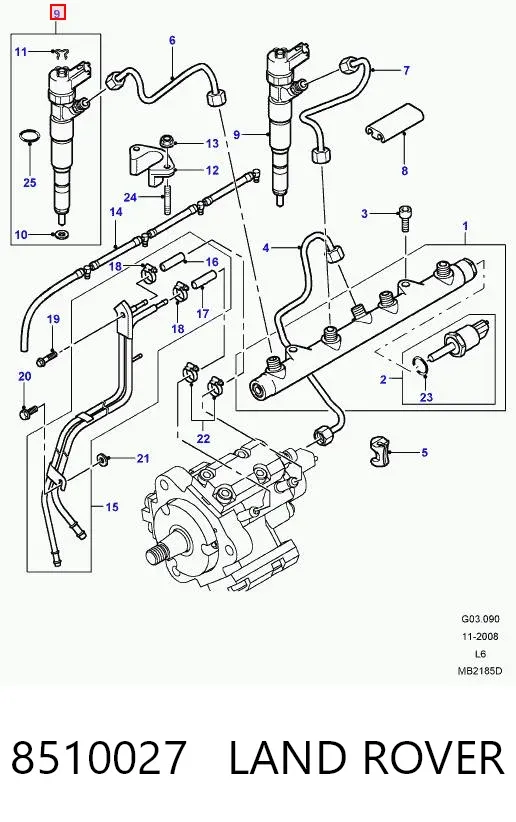 Паливні форсунки 8510027 Land Rover