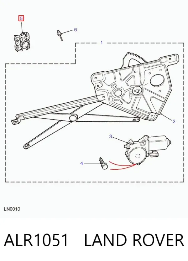 Повзунок переднього склопідіймача ALR1051 Land Rover