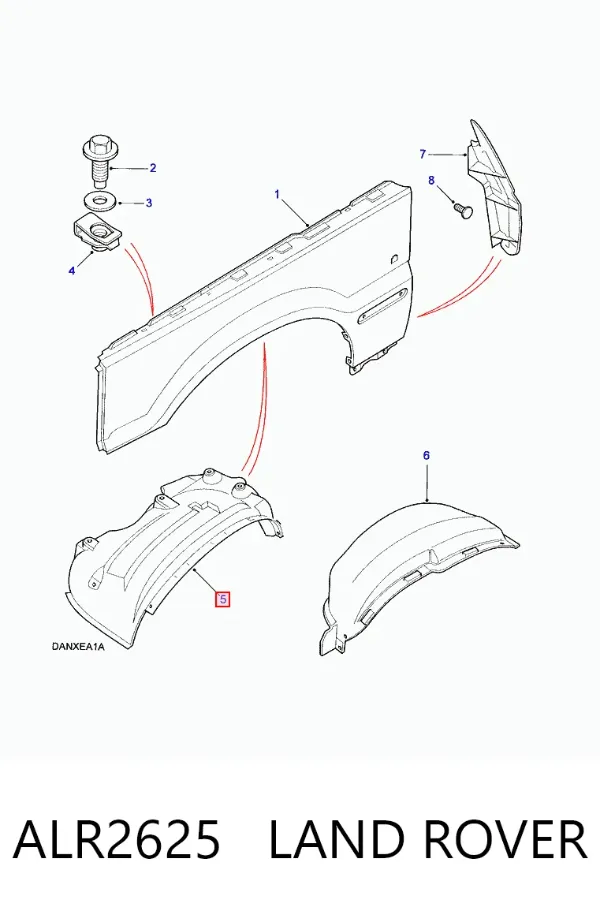 Підкрилок передній лівий Land Rover Range Rover II
