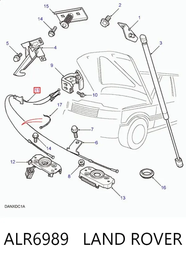 Трос капота Land Rover Range Rover II