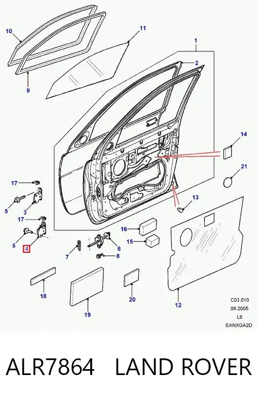 Петля заднтої двері, правої ALR7864 Land Rover